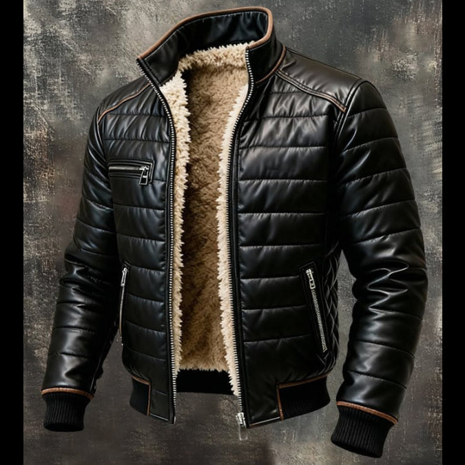 Lorenzo™ | Veste matelassée noire à doublure sherpa