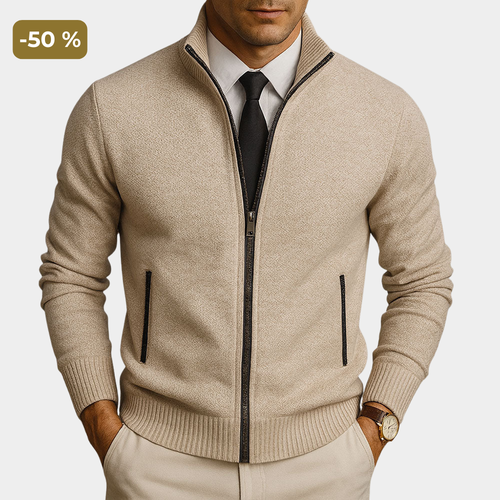 Adrien | Cardigan Zippé En Laine Mérinos