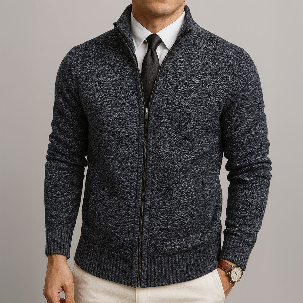 Adrien | Cardigan Zippé En Laine Mérinos