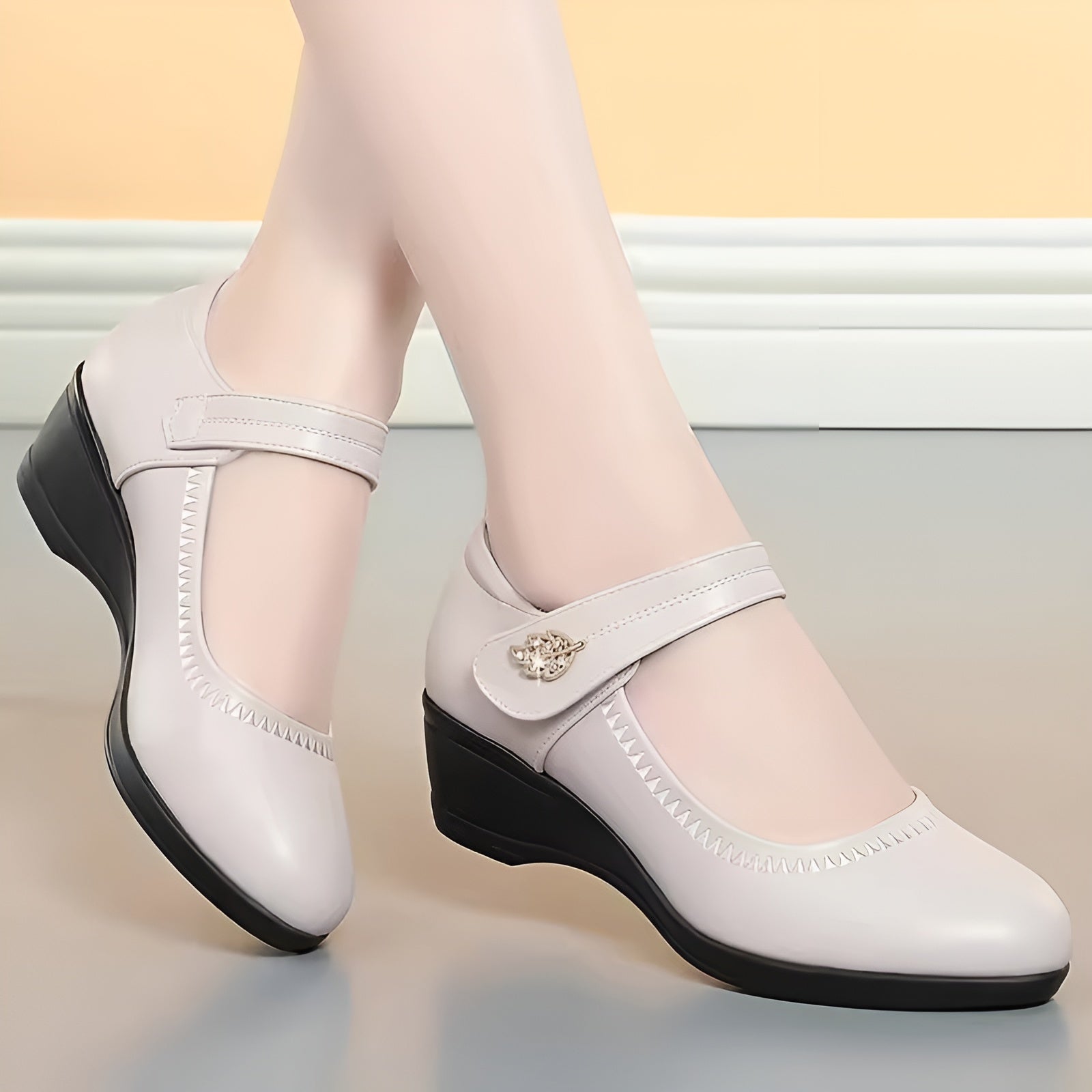 Élina-Rose™ | Chaussures Souples en Cuir PU