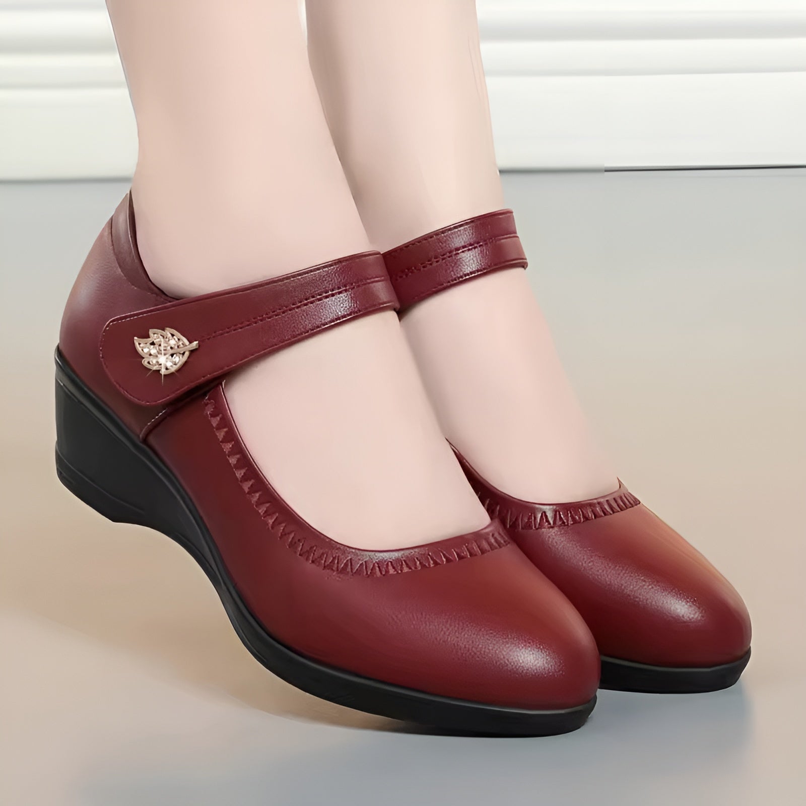 Élina-Rose™ | Chaussures Souples en Cuir PU