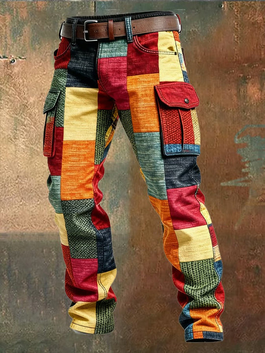 Milan patchwork cargobroek detail
